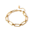 Luxury Women Jewelry Gold Plated Stainless Steel Link Chain Adjustable Bracelet for Women Girl