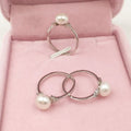 Fashion Nature Freshwater Pearl 925 Silver Pearl Adjustable Ring Design for Women Wholesale Accept Customer Design
