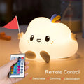 Portable LED Children Night Light Kids Multi Color Silicone Cloud Lamp Warm and 7 Color Breathing Tap Control for Adults Kids
