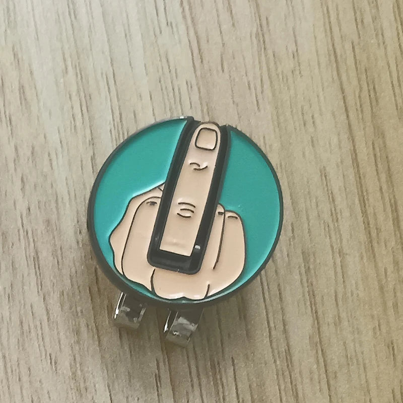 Middle Finger Lifts Metal Golf Ball Marker with Magnetic Hat Clip Set-YIHUI GBM33 Golf Accessories