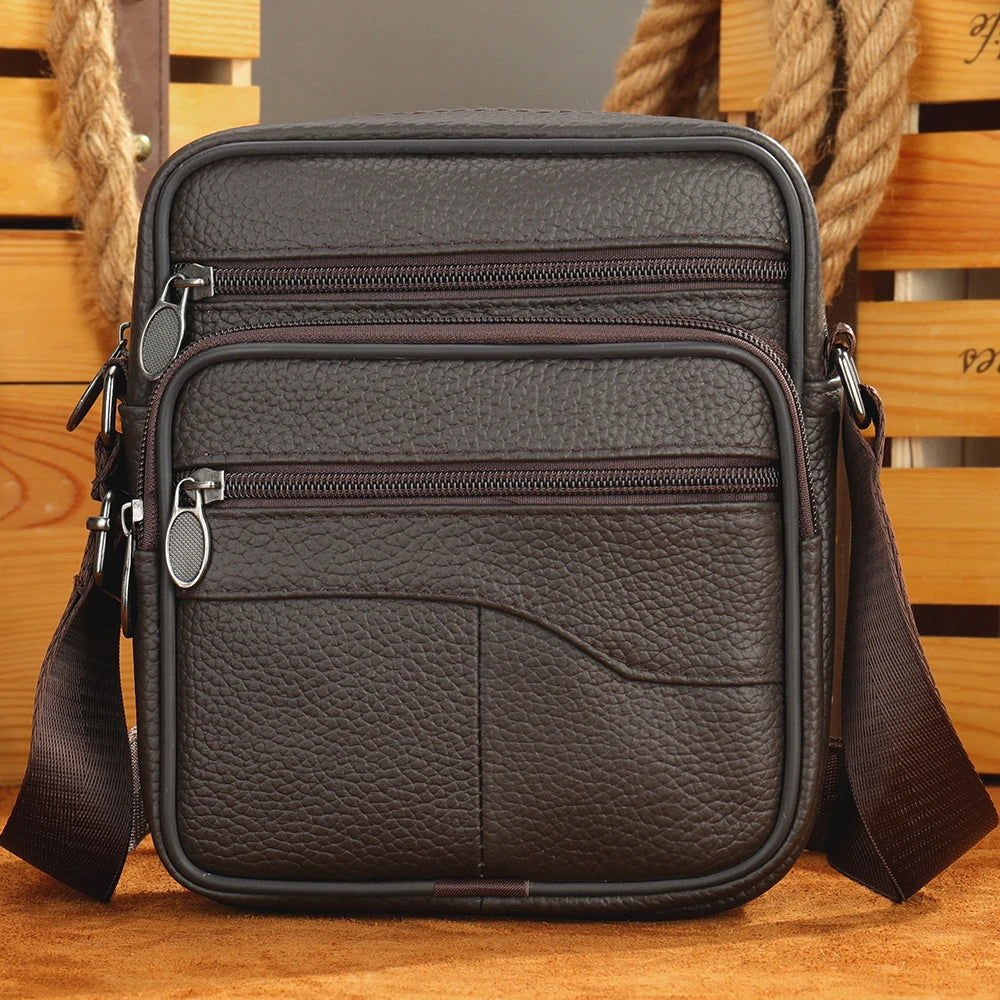 MARRANT Men Genuine Leather Small Shoulder Bags Leather Crossbody Side Bag Men Leather Shoulder Bags