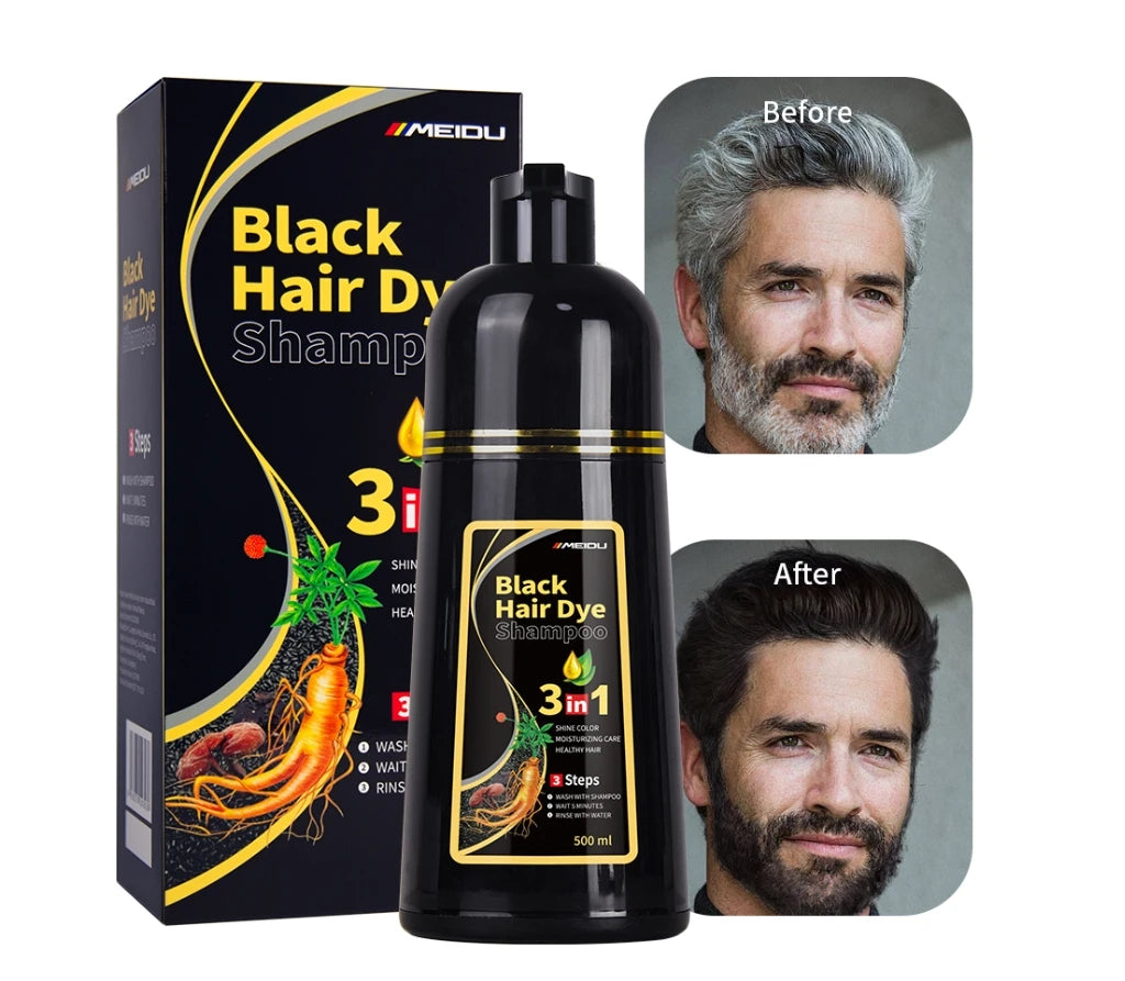 Grey Hair Dye Shampoo Fast Black Natural Instant Hair Color Shampoo for Hair Blackening