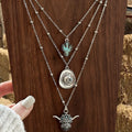 New Arrival Western Cowgirl Style Multi-layer Necklace Retro Cow Head Hat Pendant Turquoise Necklace for Women Gift