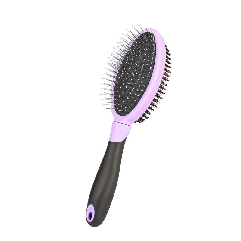 Factory Wholesale Custom Logo Double Sided Dog Massage Hair Brush Cat Pet Pin Grooming Brush