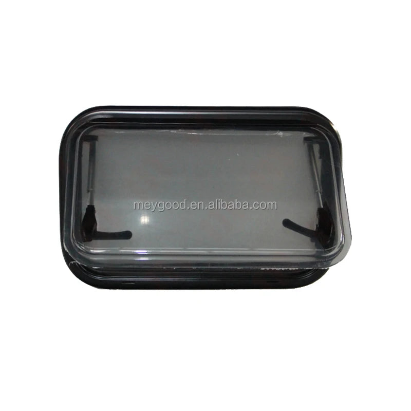1200x600mm Round Corner RV Window Featuring Aluminum Outer Frame and ABS Inner Frame with Roller Blind and Flynet