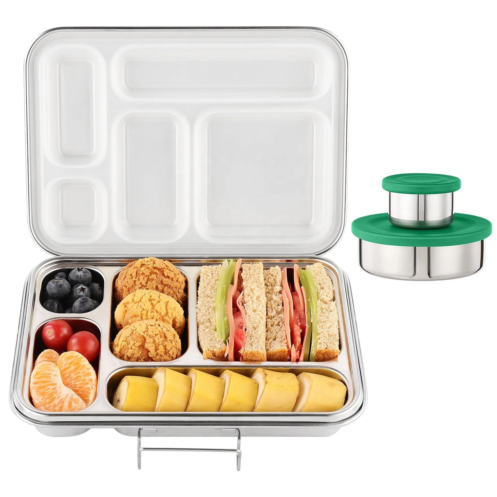 Aohea Big Size BPA Free Dishwasher Safe Stainless Steel Kids Lunch Box with Food Jar
