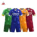 Soccer Wear Supplier Custom Orange Rhombus Design Fashion Soccer Jersey Uniform Sublimation Football Jersey Set