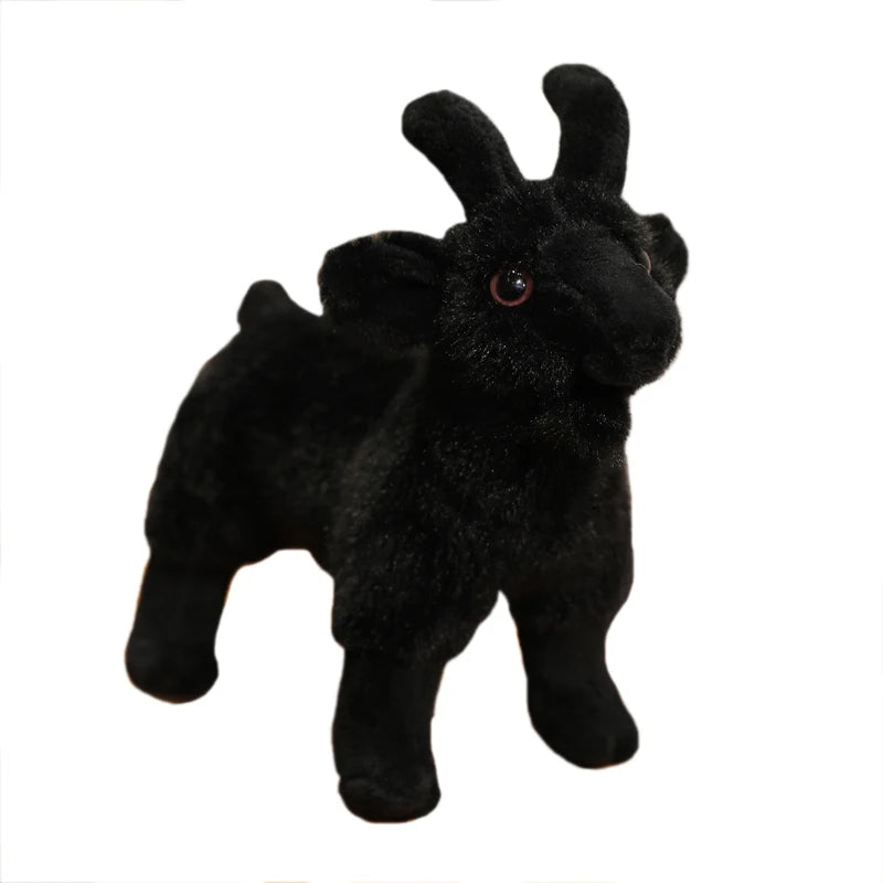 Simulation White Black Mini Goat Plush Toys Cuddly Plush Goat Keychain Lovely Sheep Stuffed Animal Goat Keychain