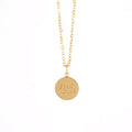 Custom Engraved Women's 18K Gold Plated Stainless Steel Necklace with Round Oval Disc Link Chain Fashionable Rhodium Plating