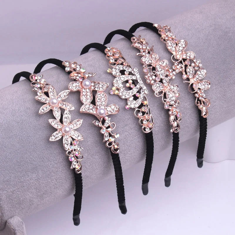 MIO Korean Rhinestone Bow Hair Band Wholesale Fashion Luxury Premium Texture Princess Anti-slip Flannel Headband