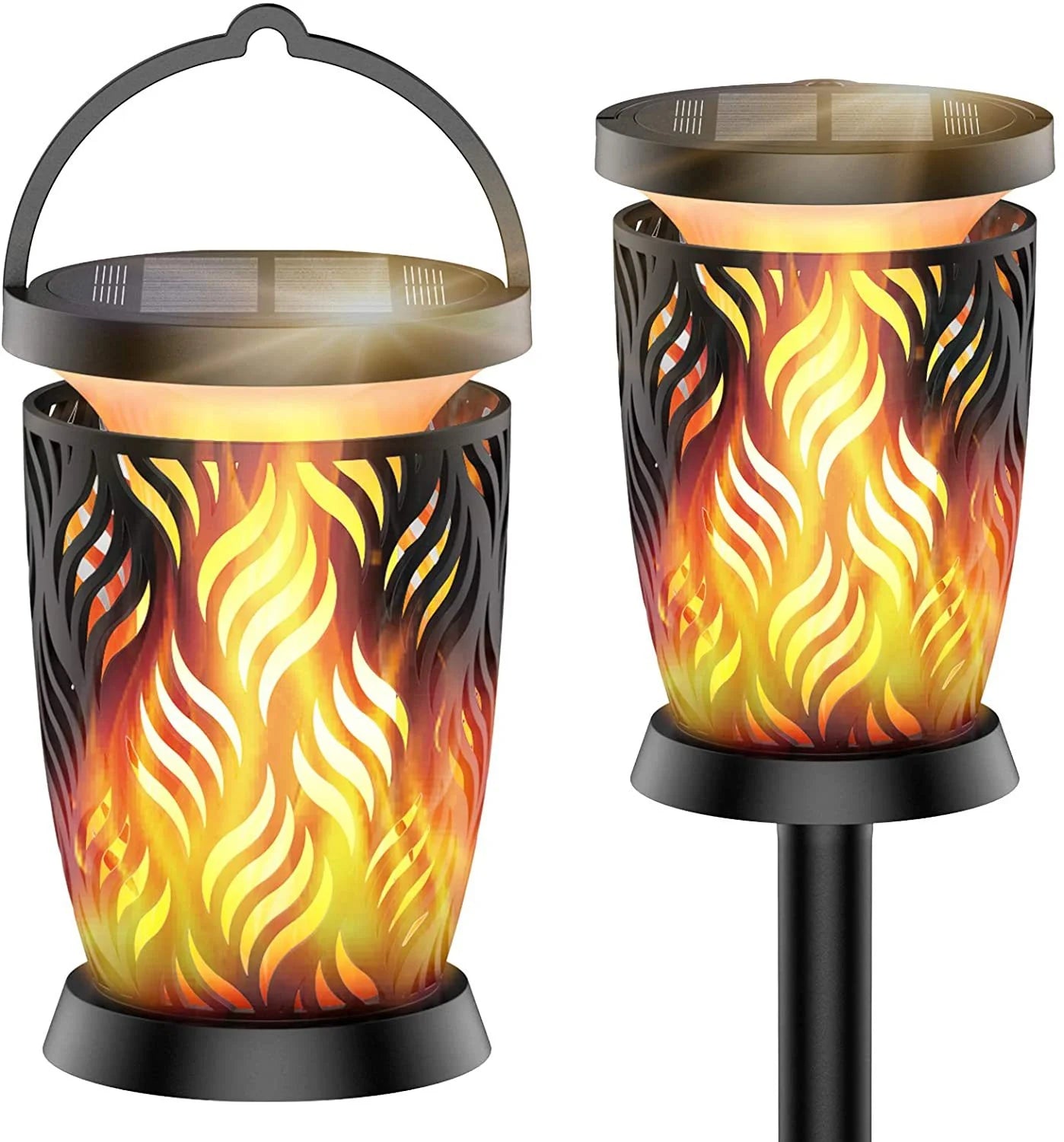 Howlighting Outdoor Hanging Solar Lantern Flickering Torch Light Waterproof LED Flame Umbrella Light Landscape Decorative Light