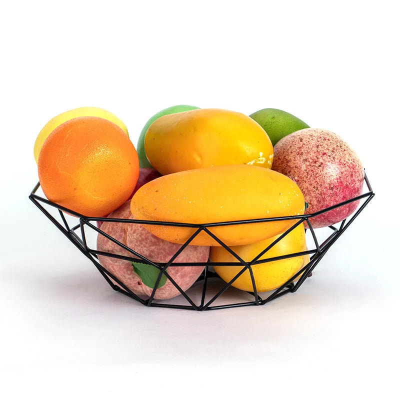 Direct Factory Factory Supply Metal Wire Storage Basket Single Layer Fruit Basket Metal Fruit Basket