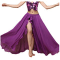 Belly Dance Skirt Polyester Chiffon Split Side Long Skirts for Women