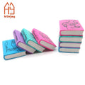 OEM Custom Black Logo 2D Book Shape Rubber Eraser Set for School Children Cute Stationery Gift Pencil Eraser 4 Different Color