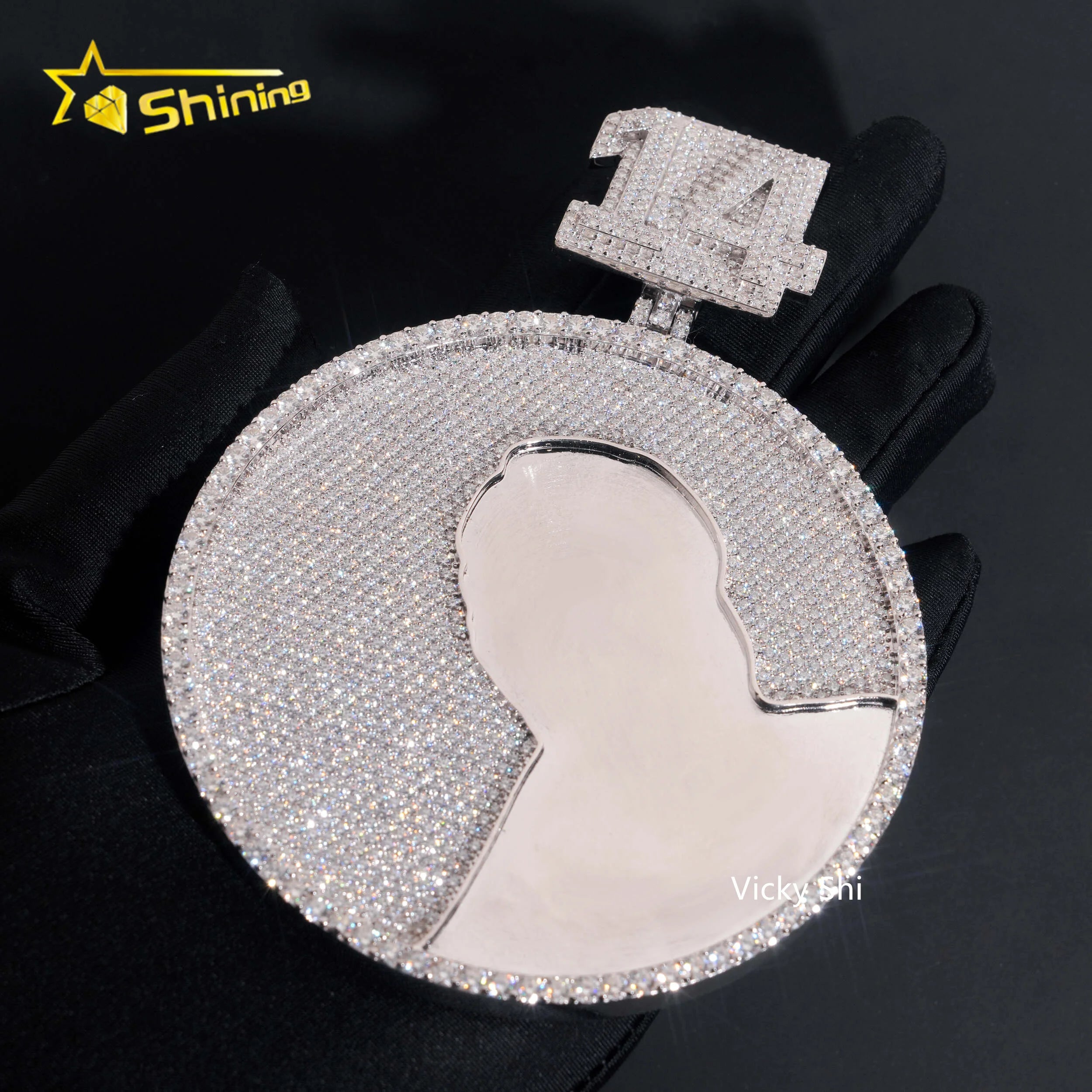 Luxury Design 4.5inch Tall Figure Moissanite Pendant Hip Hop Jewelry 925 Silver Pendant Men Women Custom Moissanite Pendant