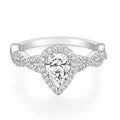 Somen 1.5CT Copper Ring Women Teardrop Cubic Zirconia Engagement Wedding Band Halo Twisted Pear CZ Anniversary Ring Size 4-11