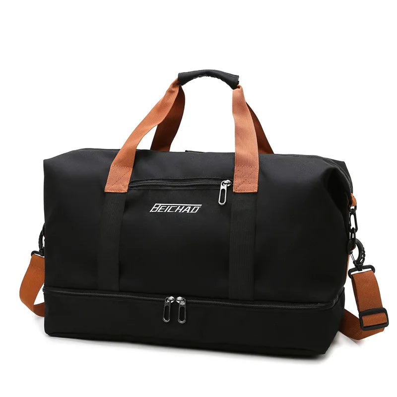 Lightweight Adjustable Strap Travel Duffel Bag Gym Bag With Shoes Compartment Weekender Carry on Workout Duffel Bag