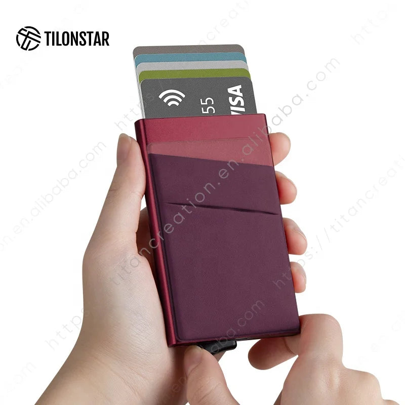 New Style Gift Slim Card Protector Metal Aluminum Wallet Man Women Minimalist Pop up Wallet Man Rfid Wallet Card Holder