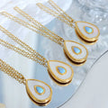 Gold Drop White Seashell Pendant Stainless Steel Necklace Waterproof Jewelry for Women's Gift