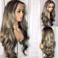 HD Full Lace Wig Double Drawn Ash Blonde Brown Color Water Wave European Virgin Human Hair Lace Wigs