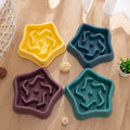 Manufacturer Wholesale Purple Blue Green Yellow Plastic Slow Feeder Dog Bowl Star Design