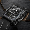 Mark Fairwhale Watch for Men Quartz Chronograph Leather Fashion Dress Watch Date Waterproof Luminous Casual Square Wrist Watches