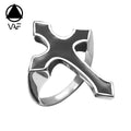 VAF Cross Stainless Steel  Anillos Cristianos Religiosos Regulables Religion Christian Ring for Men Women