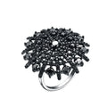 New Design Fashion Jewelry Black Spnial Ring 925 Sterling Silver Rings for Women Men
