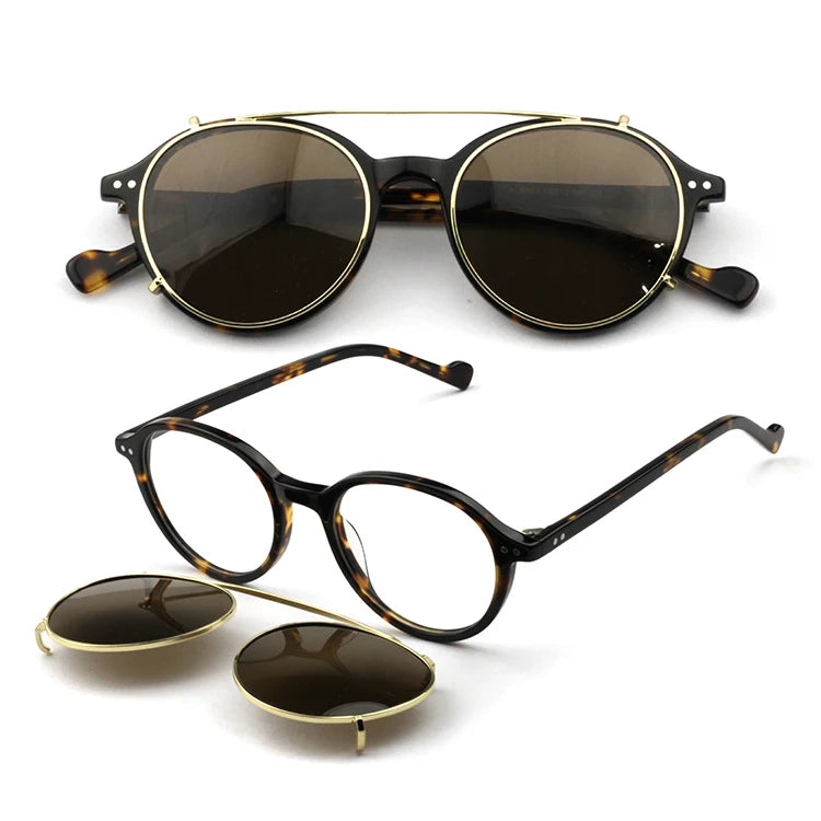 Stylish Anti Blue Light Sunglasses Solid Eyeglasses Frames Clip-On Night Vision Glasses with Acetate Material