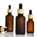 Frosted Glass Bottles With Dropper 5Ml/10Ml/15Ml/20Ml/30Ml/50Ml/100Ml Black Amber Transparent Essential Oil Wood Grain Bottles