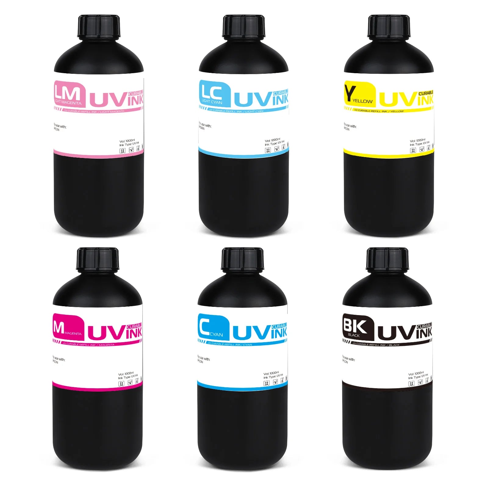 WINNERJET 5 Colors Neutral Curable UV Ink for Epson I3200-U1 Printheads Inkjet Printer UV Head
