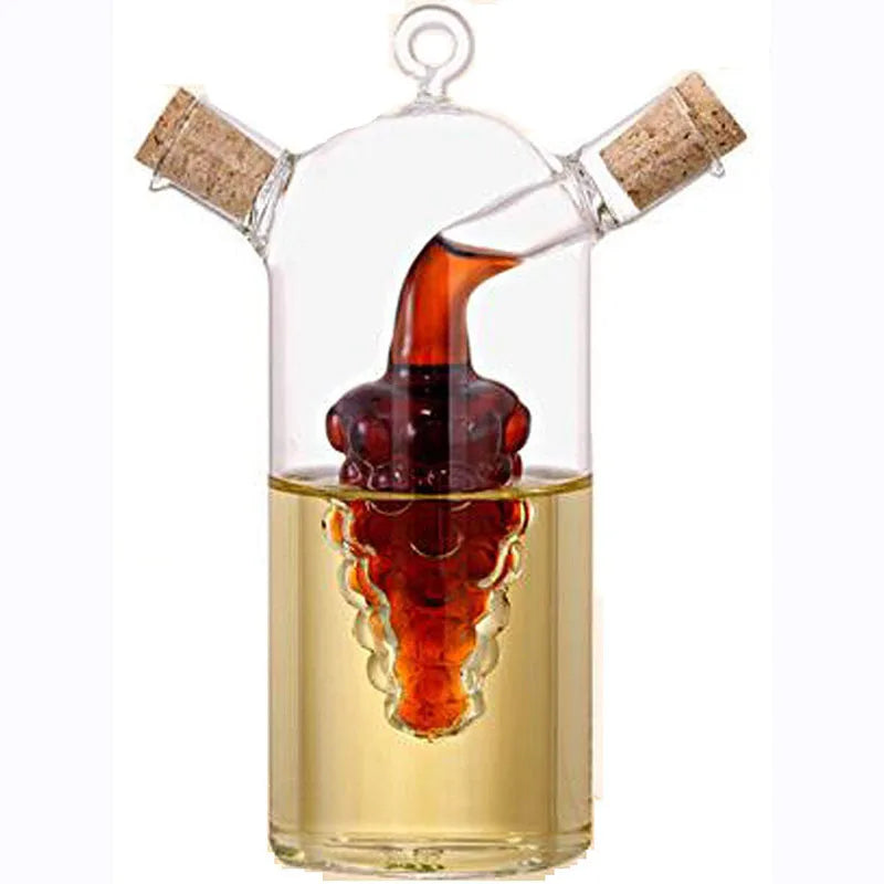Minimalist Traditional Glass Olive Oil Vinegar Cruet Grape Cluster for Kitchen Dining Desktop Use for Seasonings Back School