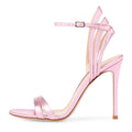Elegant Pink Dress Shoes Ladies Ankle Strap Party Heels Summer Sandals for Women