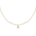Gemnel Personalized Custom 925 Sterling Silver 18k Gold Freshwater Pearl Letter A-z Necklace
