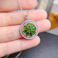Fashion Silver and Gold Plated Custom Name Necklace Elegant Trendy Double Plate with Natural Diopside Latest Model