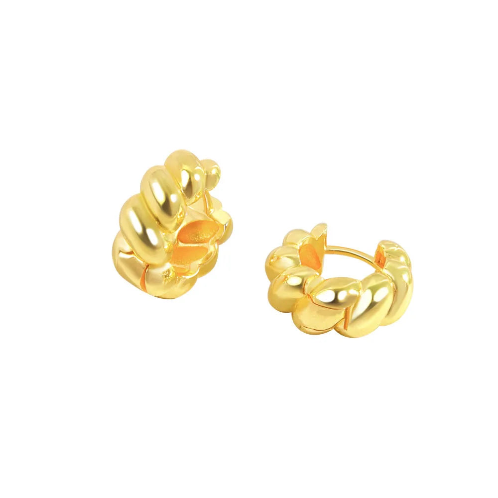 Simple Twist Ear Buckle for Women Fashion French Chic Circle Hoop Earrings Party Jewelry Accessories