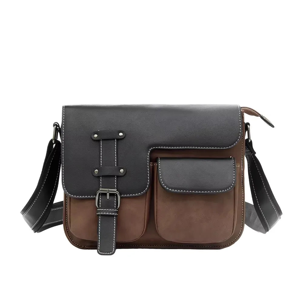 School Square Trunk Fashion  Pu Leather Sport Side Chest Sling Crossbody Luggage Travel Shoulder Messenger Bag for Men Women