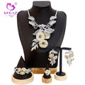 MEIZI Luxury Cubic Zircon Necklace Jewelry Sets for Women Bridal Charm Crystal Wedding Engagement Bride Accessories for Gifts