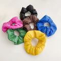 For New Solid Color Fashion Hair Scrunchies Leather Geometric Soft Elastic Hair Band for Daily Life