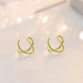 2021 Hot Sale Gold Plated Double Layer Clip on Earrings Sterling Silver X Cross No Perforation Ear Cuff Earrings Women