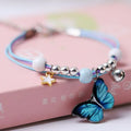 Trendy Braid Bracelet Creative Simple Bracelet Wholesale Children's Day Blue Butterfly Ceramic Bracelet for Women Girls