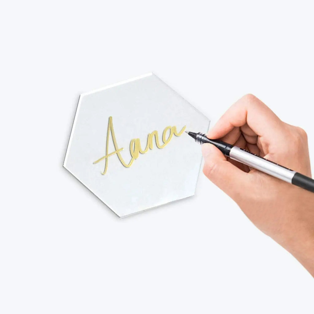 Premium Clear Acrylic DIY Modern Simple Eco-Friendly Durable Place Cards & Guest Name Cards for Wedding Party Events