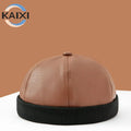 Spring Summer Casual Men Street Hip-Hop Skullcap Warm Beanie Women Yupi Retro Fashion Pu Chinese Landlord Hat