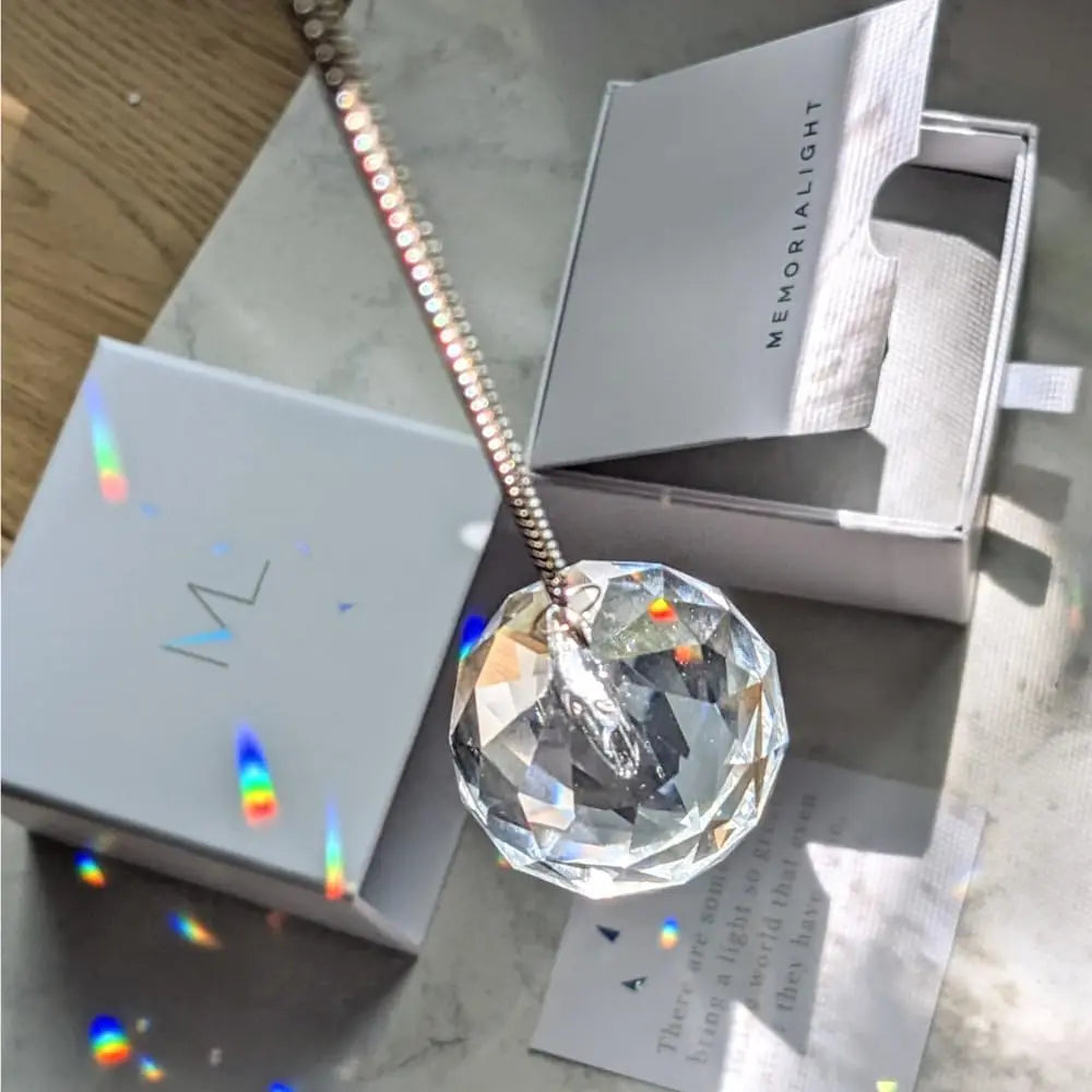 Modern Grief Gift 40mm Crystal Ornament Rainbow Maker Unique Memorial Gift for Loss of Family