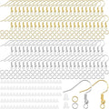 600 PCS Earrings Making Supplies Kit Silver Plated Earring Hooks Hypoallergenic Ear Wire Hooks for DIY Earring Making