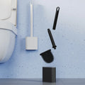 Household White Black Long Handle Wall Mounted TPR Brush Head Toilet Brush