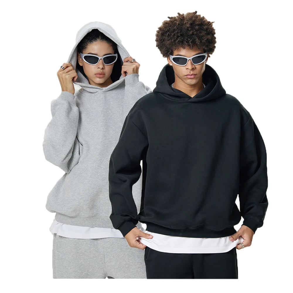 2025 New Hot Sales Men's Boxy Oversized Trend Hoodie Comfortable Soft Heavy 100% Cotton Print on Demand XL Size