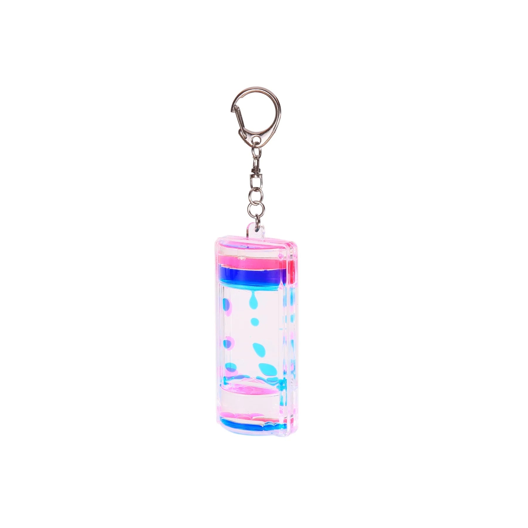 Liquid Floating Keyring Sand Timer Hourglass Keychain Liquid Timer Keychain  Liquimo Motion Bubbler Keychain for Sensory Play