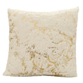 New Arrival Decorative Gold Foil Geometric Print Throw Pillow Cover Soft Fluffy Shaggy Cushion for Home or Hotel