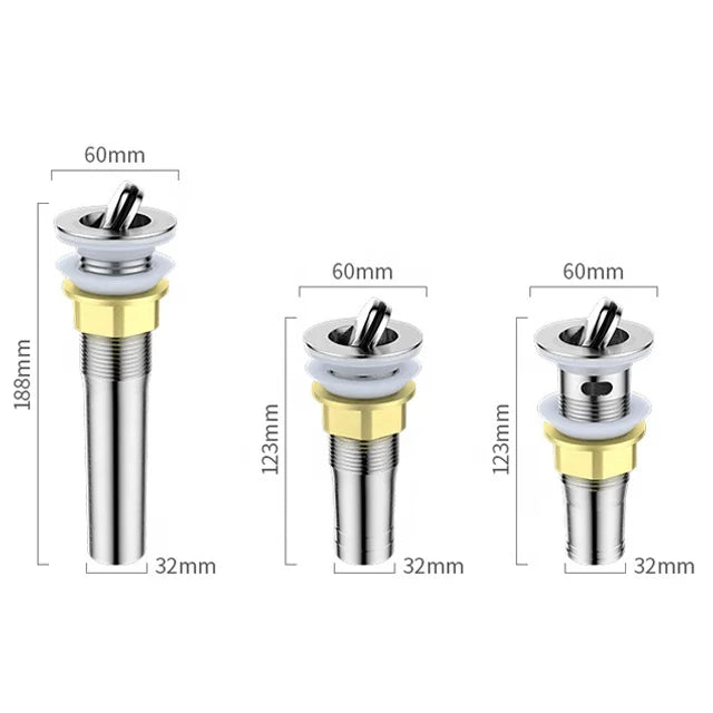 Stainless Steel Strainer for Bathroom Sink Basin Drain Waste Trap Stainless Steel Drain